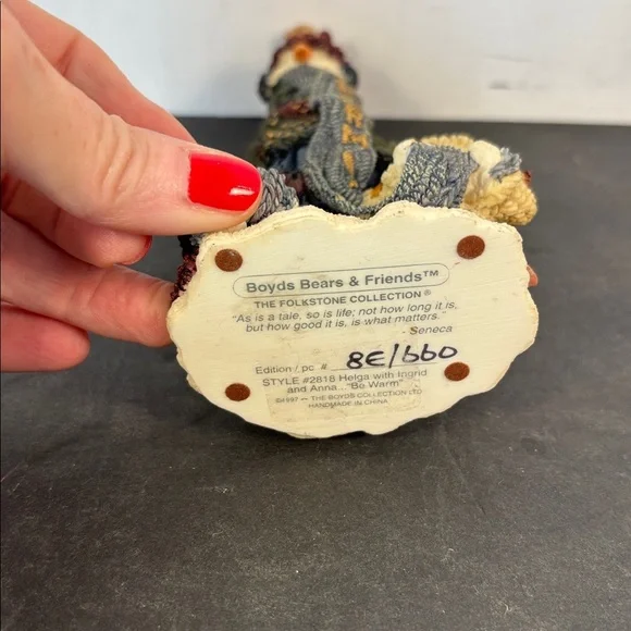 Boyds Folkstone Snowman Family “Be Warm” Figurine Style 2818 (1997) - Picture 6 of 8